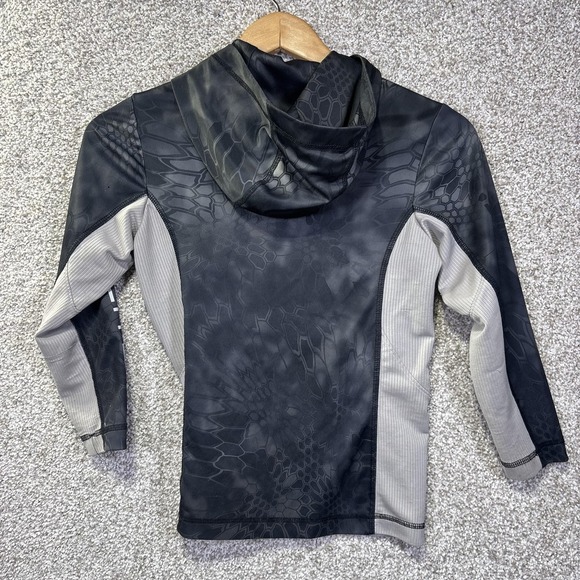 EAG Elite Shirt Kids Small Gray Hooded Camo Long Sleeve Fishing Tee Top - Picture 8 of 10